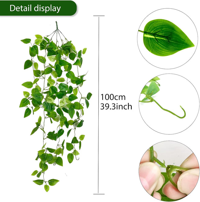 2-Pack Artificial Hanging Vines – Ivy Greenery Garlands for Home & Office Decor