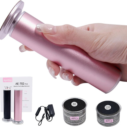 Electric Foot Callus Remover with 80 Sandpaper Discs, 4.8" Long Foot File