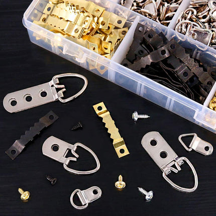 415PCS Picture Hangers Kit – Heavy Duty, Assorted Hooks & Screws, 7 Models