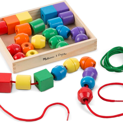 Wooden Lacing Beads Educational Toy for Kids 3+ Fine Motor Skills Practice