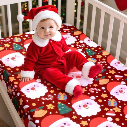 Christmas Crib Sheet – Baby Sheet for Standard Crib & Toddler Mattresses
