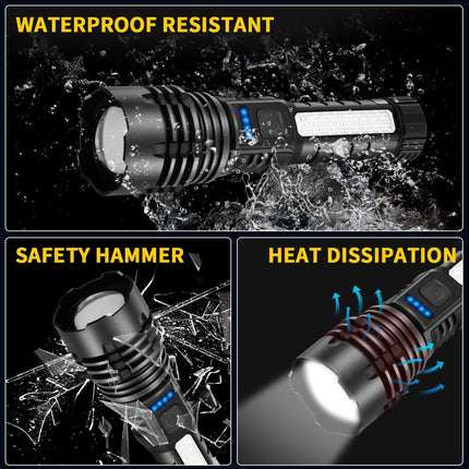 Rechargeable High Lumen Flashlight 7 Mode Super Bright LED Tactical Light