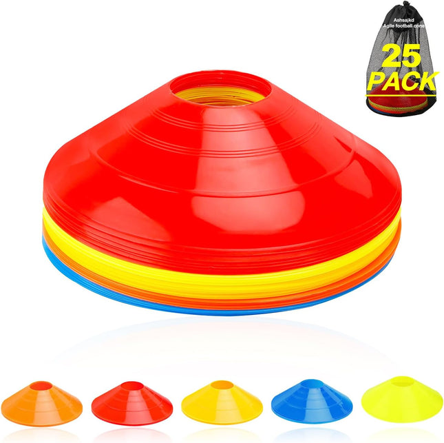 Football Training Cones 25/50/100Pcs with Carry Bag for Indoor Outdoor