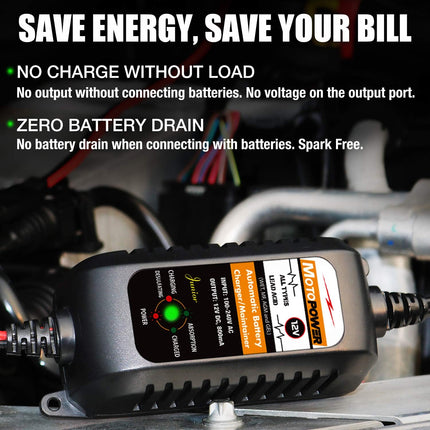 MP00205A 12V 800mA Automatic Battery Charger, Maintainer & Desulfator