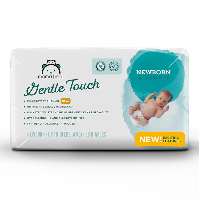 Mama Bear Gentle Touch Newborn Diapers – Size Newborn, 30 Count