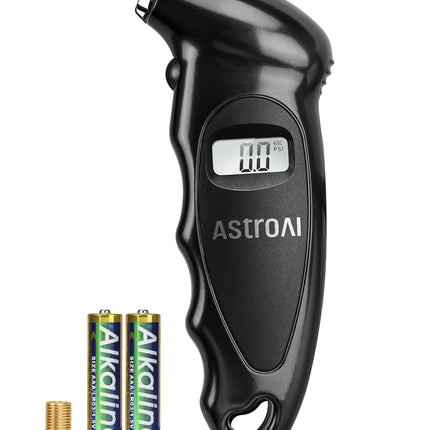Digital Tire Pressure Gauge 0-150 PSI – Backlit LCD, Presta Adapter, 4 Units, Black