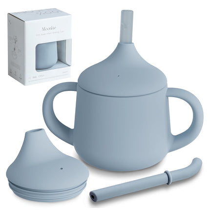Silicone Baby Sippy Cup – 3-Stage Training Straw Cup for Infants & Toddlers