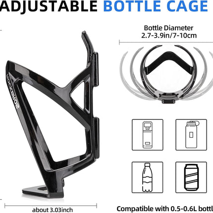 2-Pack Ultra-Light Bike Water Bottle Holder Cages with Screws, Universal MTB Road