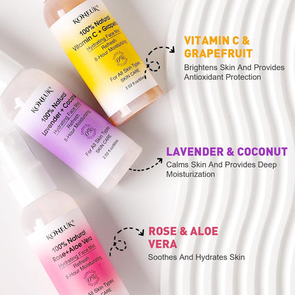 Skincare Face Mist Kit – Hydrating & Soothing Facial Spray for Glass Skin