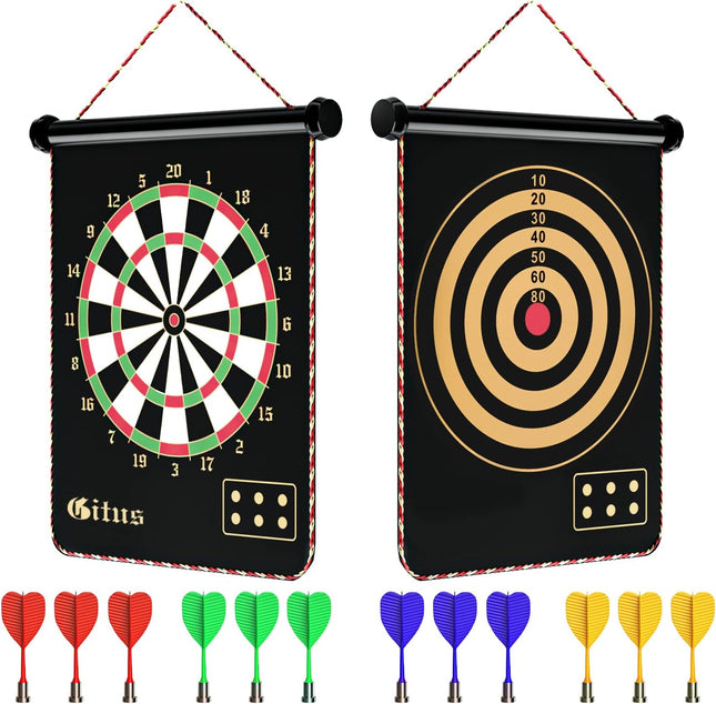 Magnetic Dart Board – Indoor/Outdoor Game for Kids with 12 Darts, Gifts for Boys