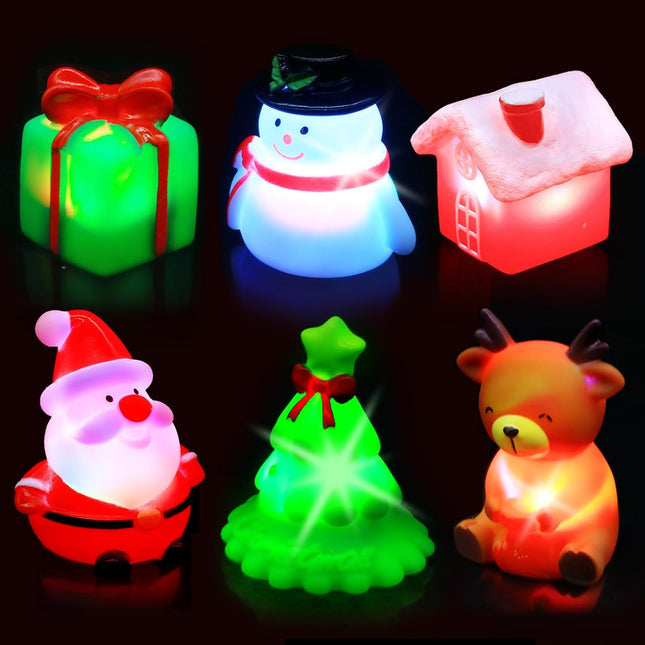 6-Pack Christmas Bath Toys – Light-Up Floating Toys for Toddlers 1-3, Fun Bath Time for Kids