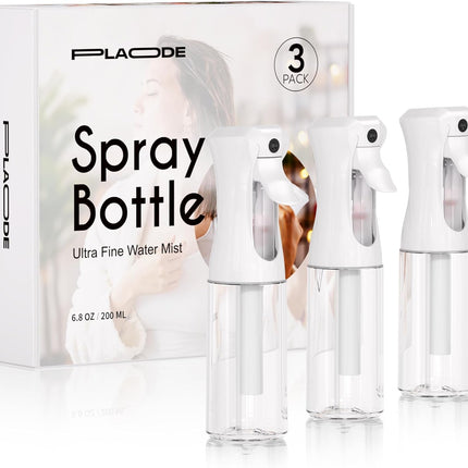 3-Pack Continuous Spray Bottles – Ultra Fine Mist for Hair, Plants & Pets