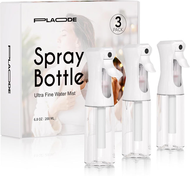 3-Pack Continuous Spray Bottles – Ultra Fine Mist for Hair, Plants & Pets