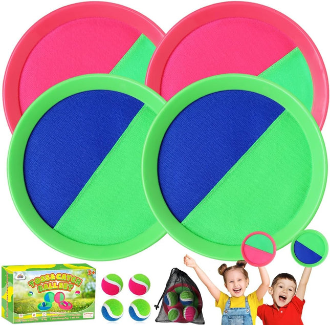 Toss Catch Ball Toy Set for Kids, Outdoor & Indoor Fun, Ages 3-12, Summer Gift