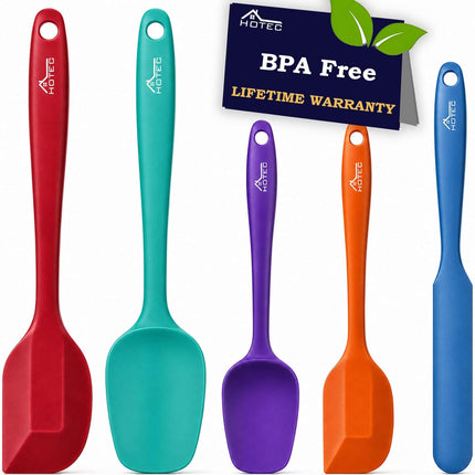 5 Piece Silicone Spatula Set Heat Resistant 600℉ Dishwasher Safe Baking Cooking Tool