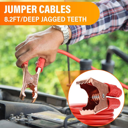 Car Safety Tool Kit for Roadside Emergencies – Jumper Cables, Headlamp, Gloves & More