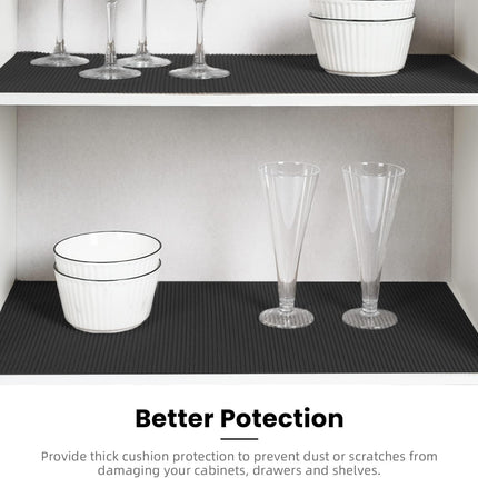 Black Shelf Liner – Thick, Non-Adhesive, Perfect for Drawers & Cabinets
