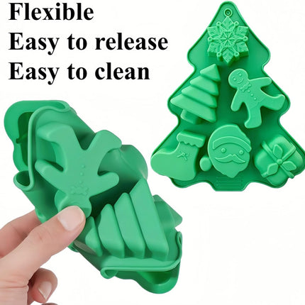2-Pack Christmas Silicone Molds – Non-Stick Baking, Chocolate & Candy