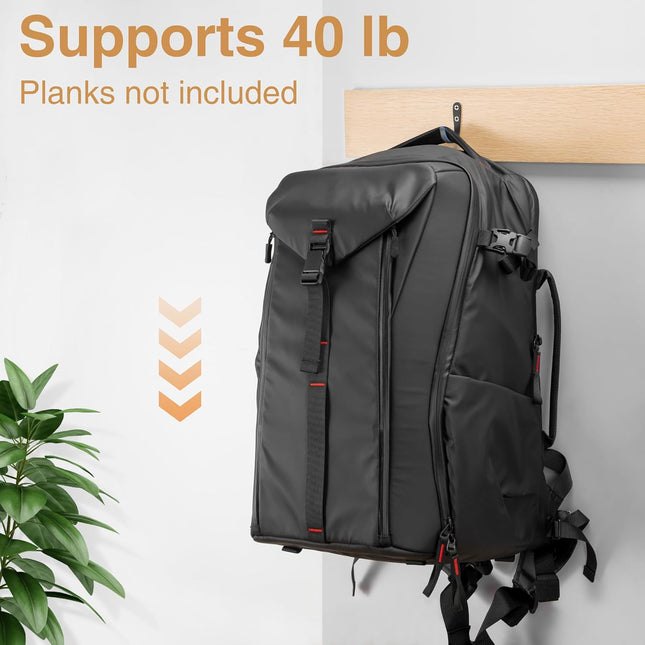 10PCS Wall Hooks – Black Metal Hooks for Hanging Coats, Towels, Bags & Keys (Up to 40 lbs)