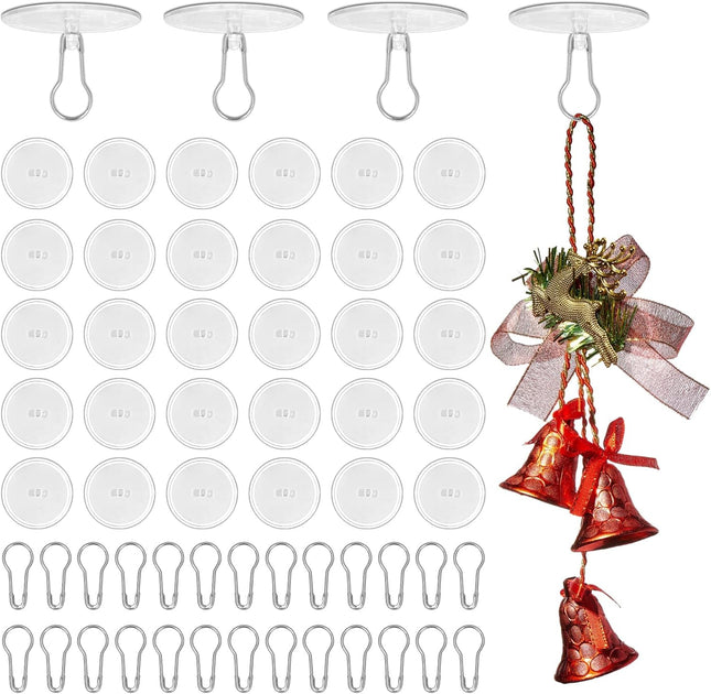 100-Pack Sticky Ceiling Hooks – Self-Adhesive Round Hooks for Party Decorations