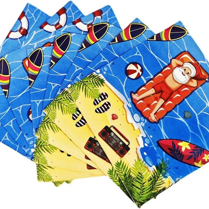60PCS Christmas in July Tableware Set – Hawaiian Plates, Napkins & Cups for Parties