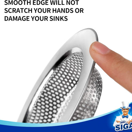 Kitchen Sink Drain Strainer – Stainless Steel, 3 Pack, 4.4” Outer, 3” Inner, Dishwasher Safe