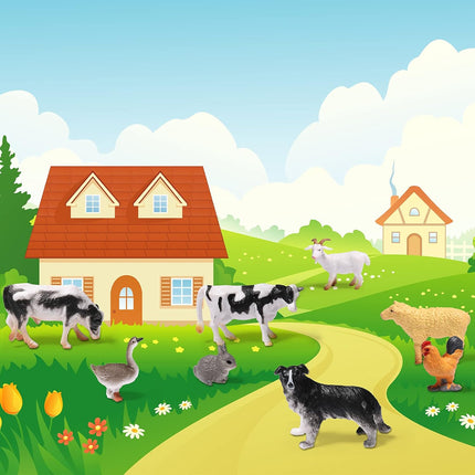 16 Pcs Animal Figurines by Namalu – Jungle & Farm Animals for Cake Toppers & Parties