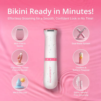 Women Bikini Trimmer Waterproof Dual Blade Sensitive Area Hair Remover