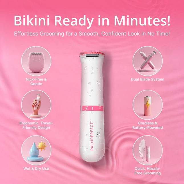 Women Bikini Trimmer Waterproof Dual Blade Sensitive Area Hair Remover