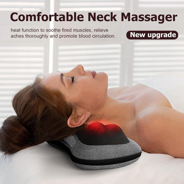 Shiatsu Back Massager with Heat for Neck, Shoulder & Pain Relief Therapy