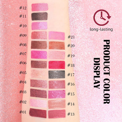 Shimmer Liquid Metallic Lipstick & Liner – Glitter, Smudge-Proof, 24H Wear