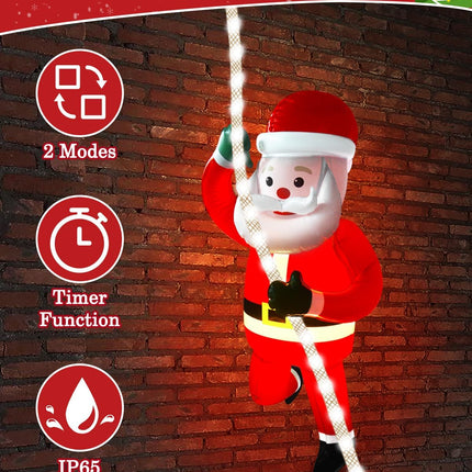 Christmas Inflatable Outdoor Decorations, 9.8FT LED Lights with 2.7FT Luminous Santa