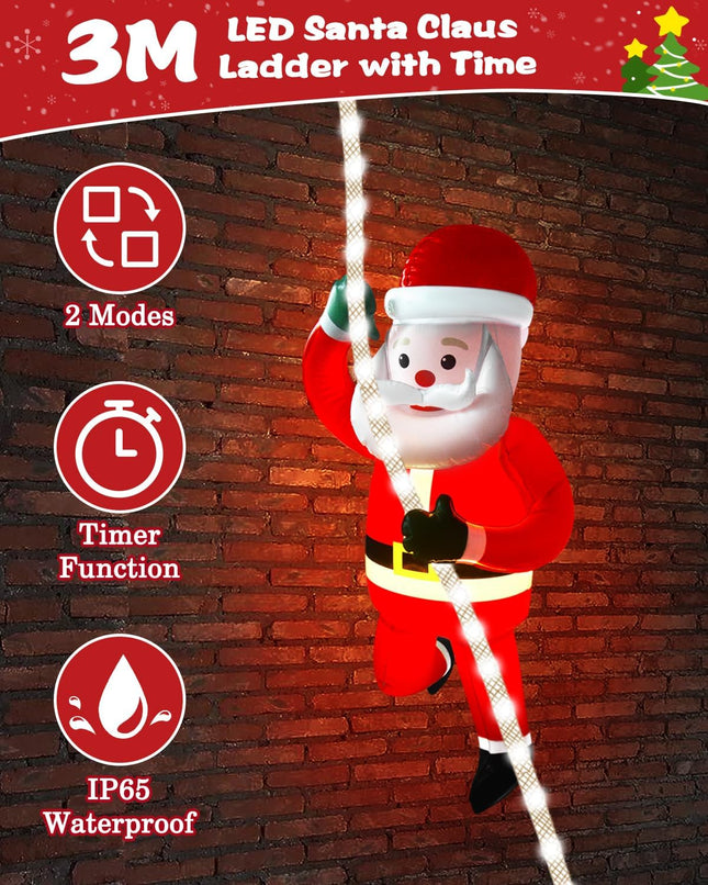 Christmas Inflatable Outdoor Decorations, 9.8FT LED Lights with 2.7FT Luminous Santa