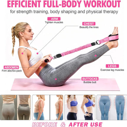 Foot Pedal Resistance Bands with Handles Elastic Yoga Exercise Bands for Home Gym