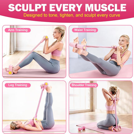 Foot Pedal Resistance Bands with Handles Elastic Yoga Exercise Bands Home Gym