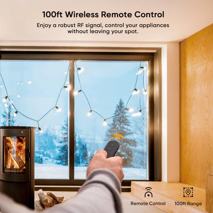 100FT Wireless Dimmer Plug – IP44, Outdoor, 400W Max, String & Patio Lights