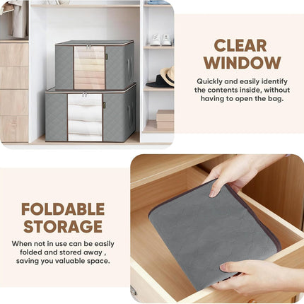 6-Pack Clothes Storage Bags – 16 Gallon Closet Organizer with Zipper Handles