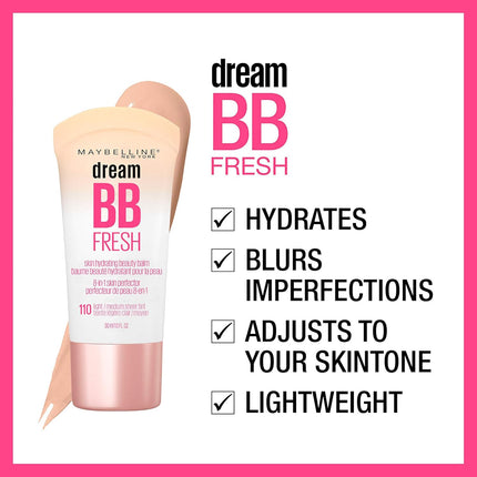 Dream Fresh Skin Hydrating BB Cream SPF 30 8-in-1 Beauty Balm Medium 1oz