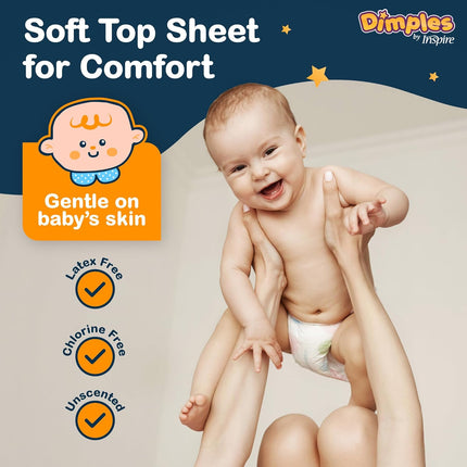 Baby Diaper Booster Pads – Dimples Doubler, One Size Fits All, 60 Pack