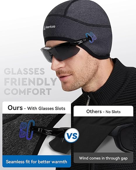 Skull Cap Helmet Liner with Glasses Holes – Winter Thermal Cycling Cap