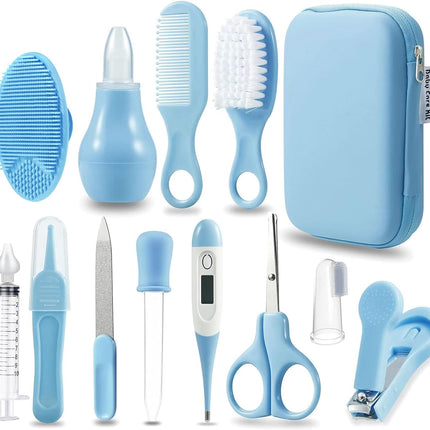 Baby Healthcare & Grooming Kit, Safety Set with Comb, Brush, Nail Clippers & Aspirator
