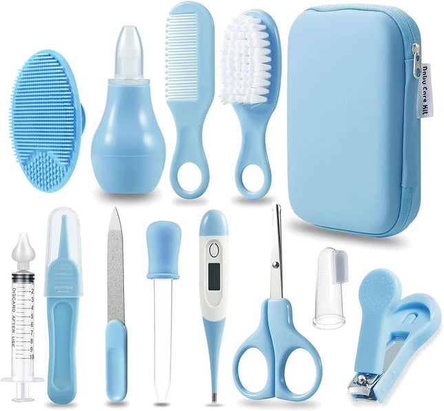 Baby Healthcare & Grooming Kit, Safety Set with Comb, Brush, Nail Clippers & Aspirator