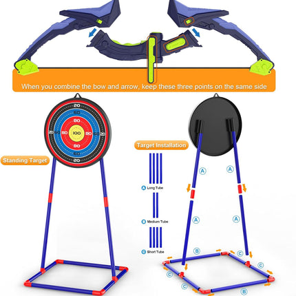2-Pack Kids Bow & Arrow Set with 14 Suction Cup Arrows & Targets, Ages 4–12
