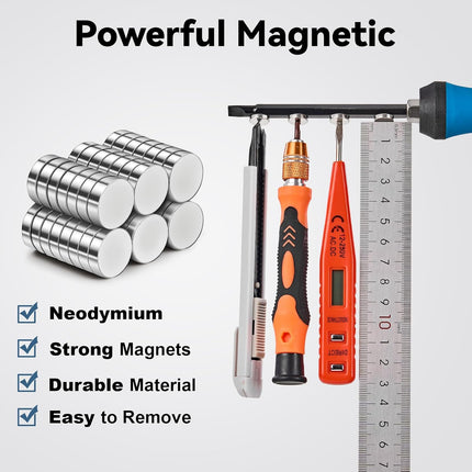 45 Pcs Neodymium Refrigerator Magnets – Small Round, Multi-Use for Home & Office