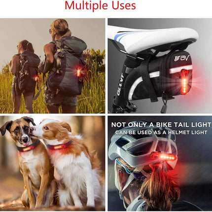 2-Pack Rechargeable Bike Tail Lights, Red Rear Bicycle Lights for Night Riding