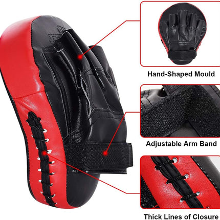 2PCS Curved Boxing Punching Mitts Training Pads for MMA Muay Thai