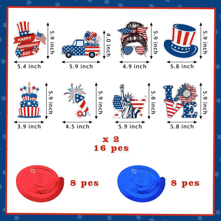 Patriotic 4th of July Decorations Set Red White Blue Party Supplies
