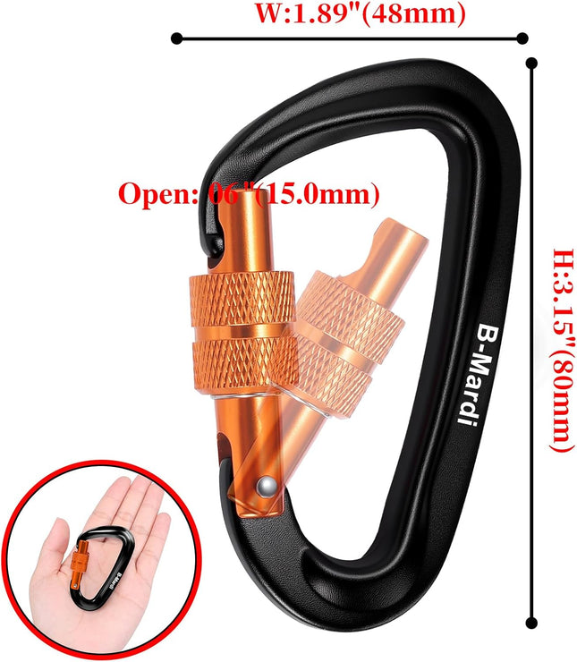 12kN Heavy Duty Locking Carabiner Clip Camping Hiking Hammock Dog Leash