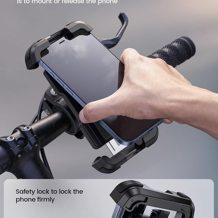Bike Phone Mount Holder, Adjustable Handlebar Cradle for 4.7-6.8in iPhone & Phones