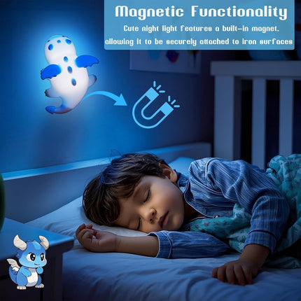 Soft Silicone Baby Dragon Lamp – RGB & 3-Level Warm Light, Portable Night Light